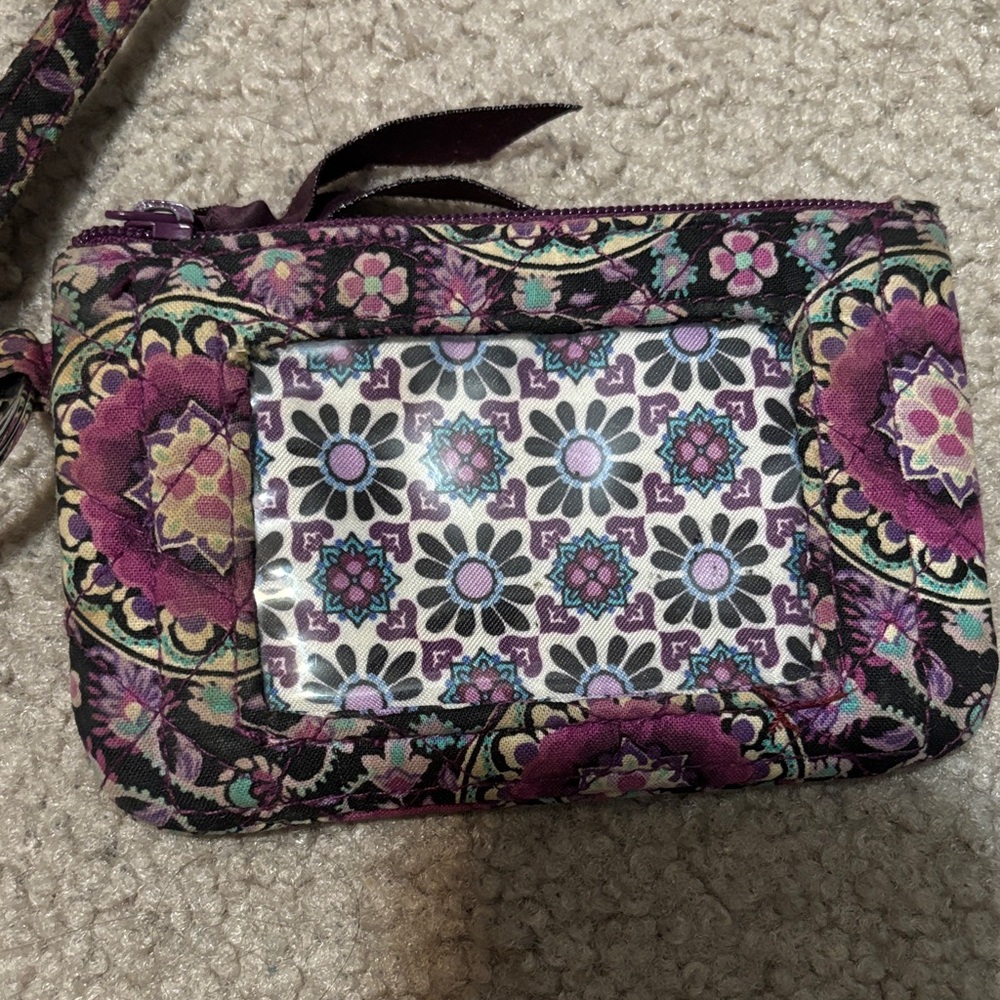 Vera Bradley Floral ID Holder with Lanyard - Purple and Pink - Picture 2 of 4